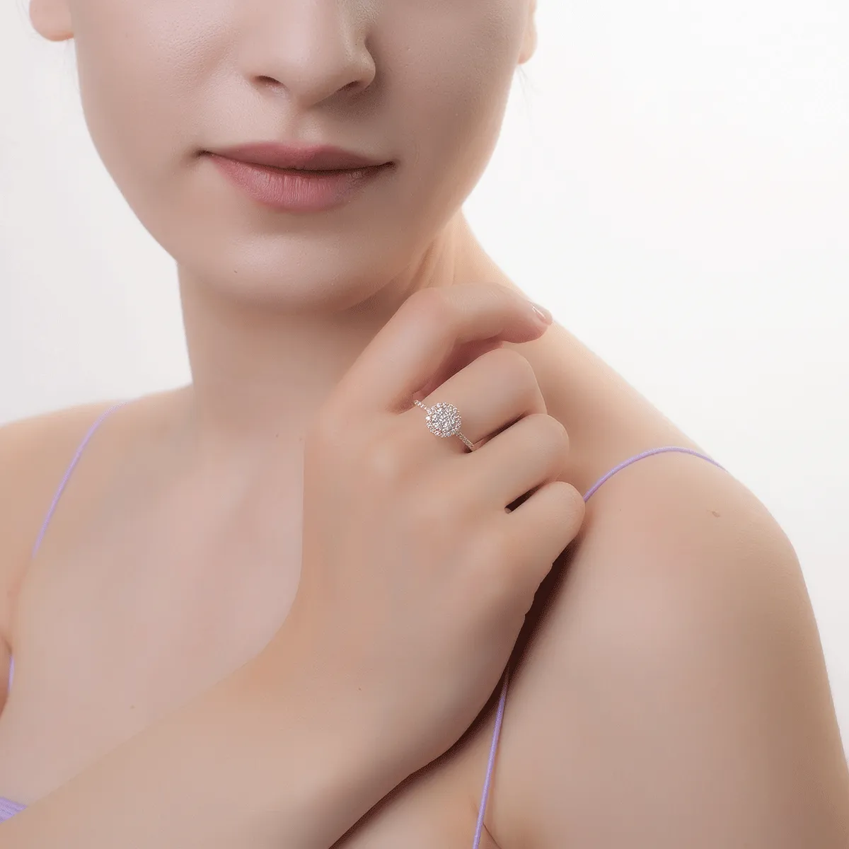 Inel din aur roz cu diamante de 0.5ct