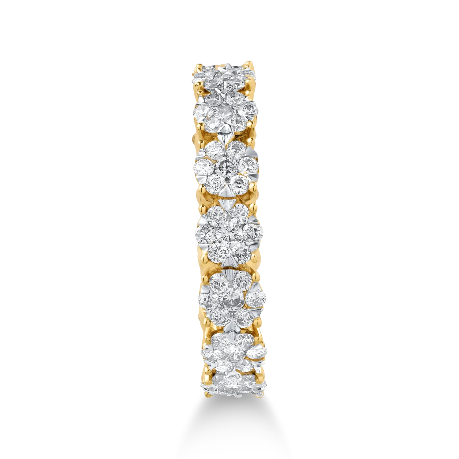 18K yellow gold ring with 1ct diamonds