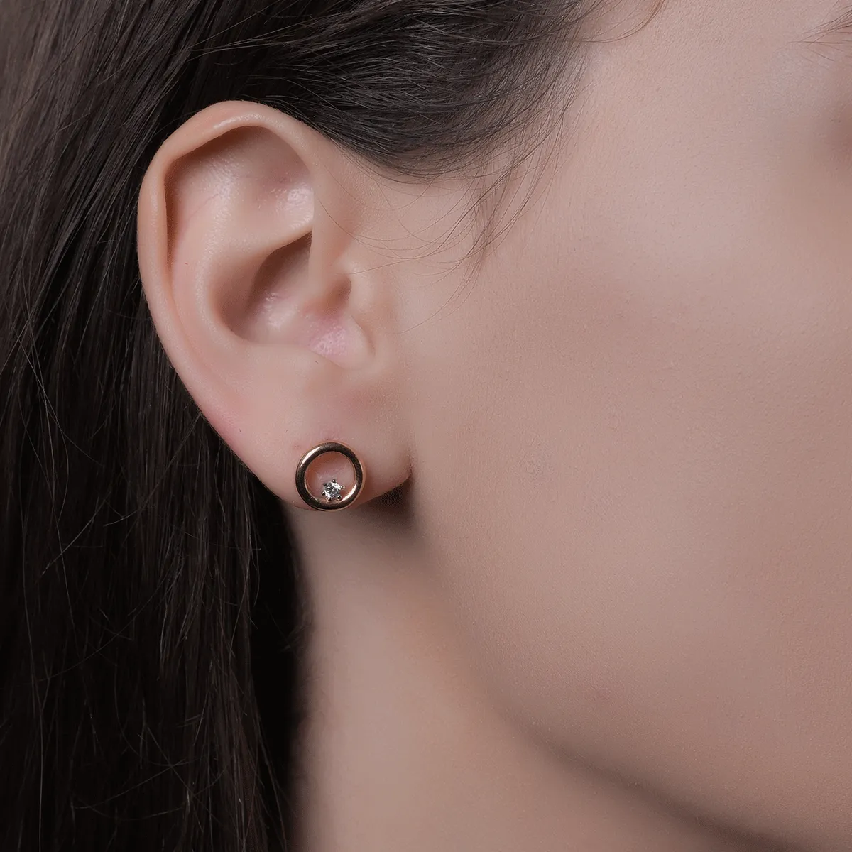 14K white-rose gold earrings