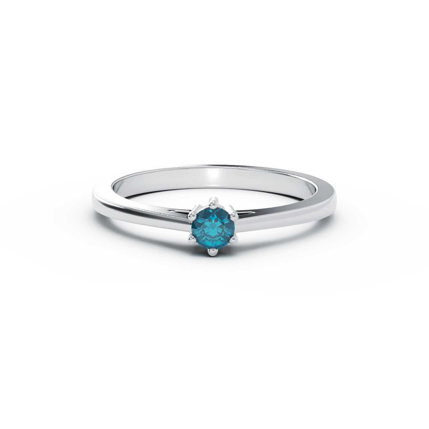 18K fehérarany eljegyzési gyűrű 0.3ct kék gyémánttal