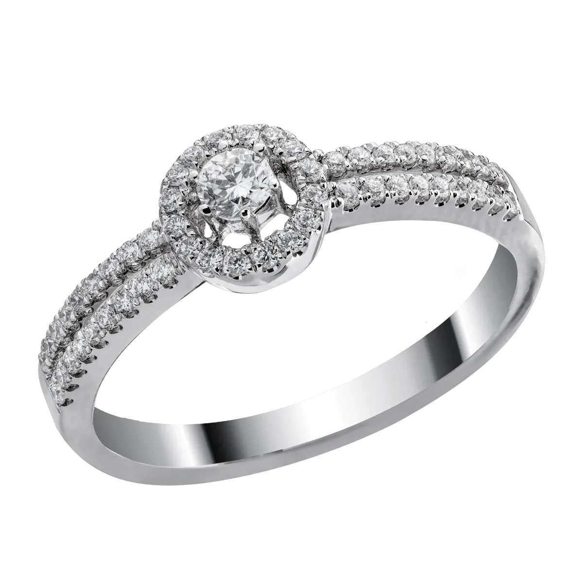 18K white gold ring with diamonds of 0.31ct