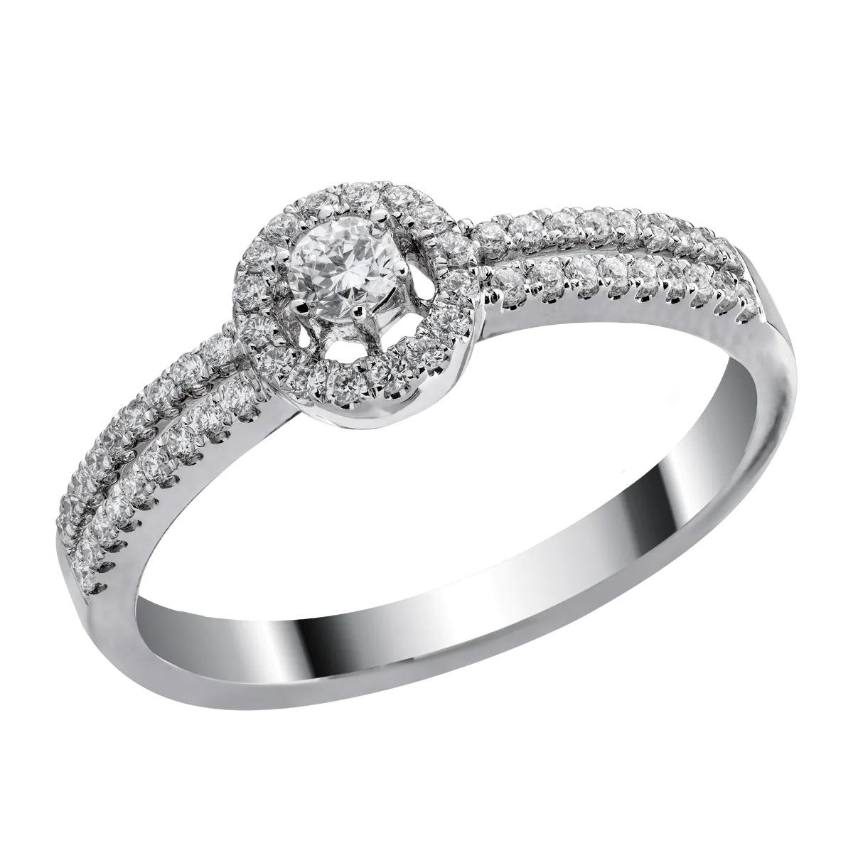 Inel din aur alb cu diamante de 0.31ct