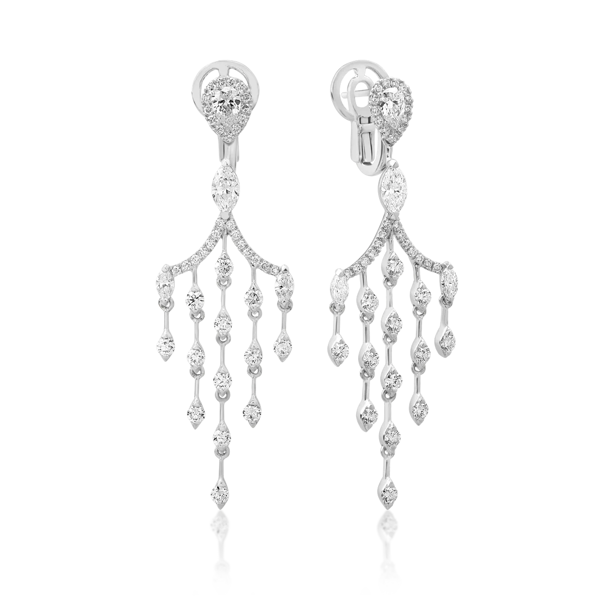 Cercei din aur alb cu diamante de 3.2ct