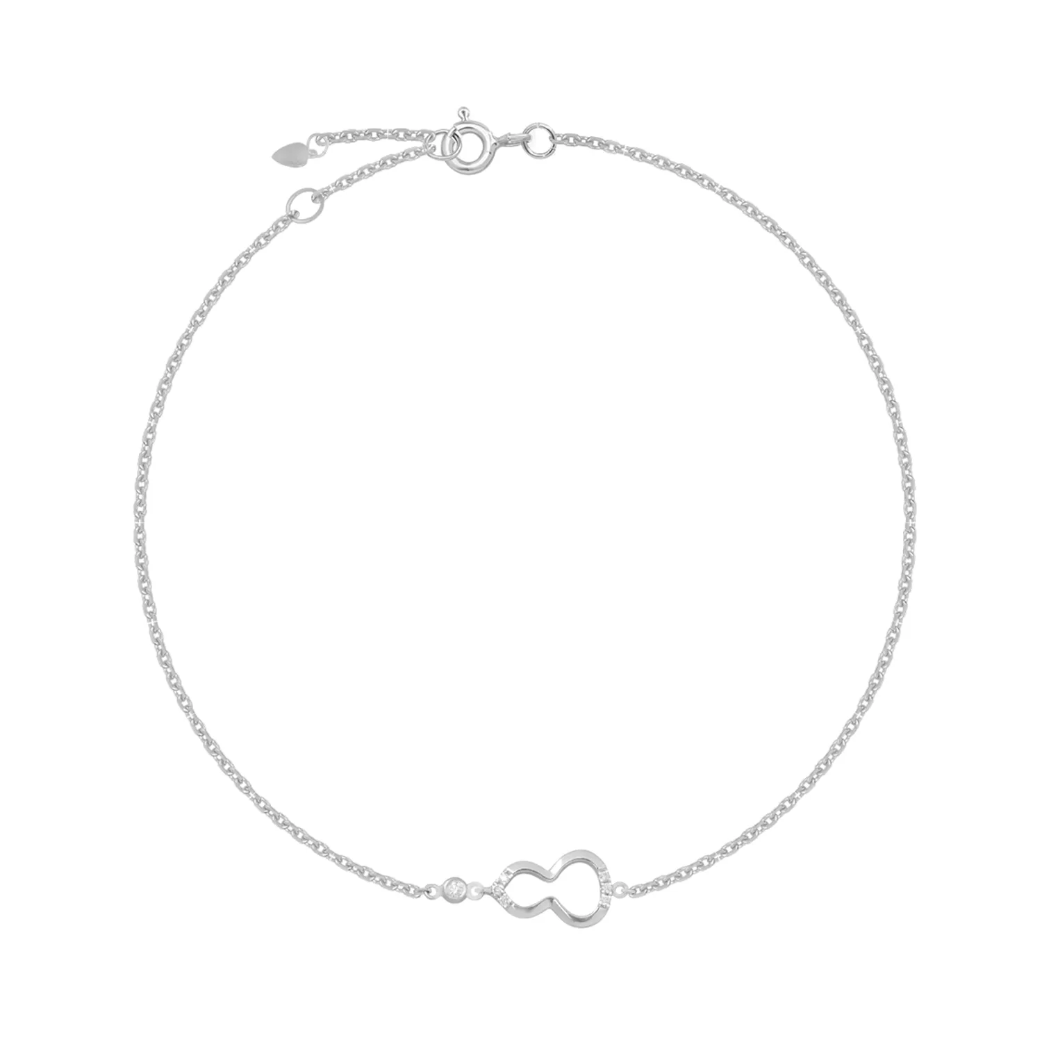 Bransoletka z białego 14K złota z diamentami o masie 0.034ct