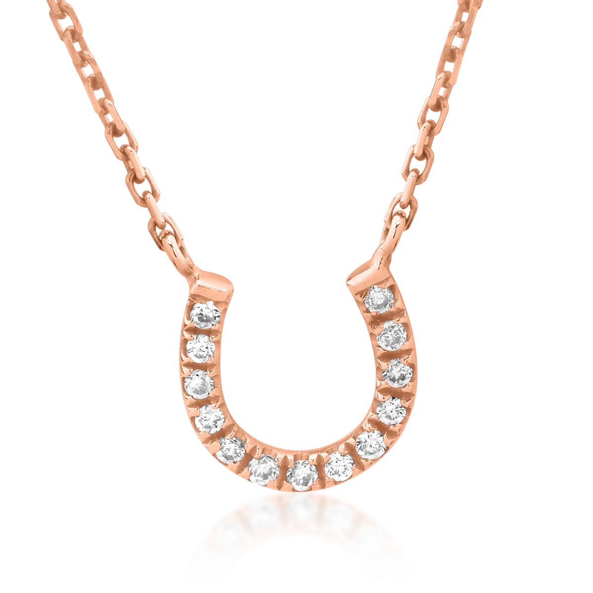 Łańcuszek z wisiorkiem z 18K różowego złota i diamenty 0.037kr-121031