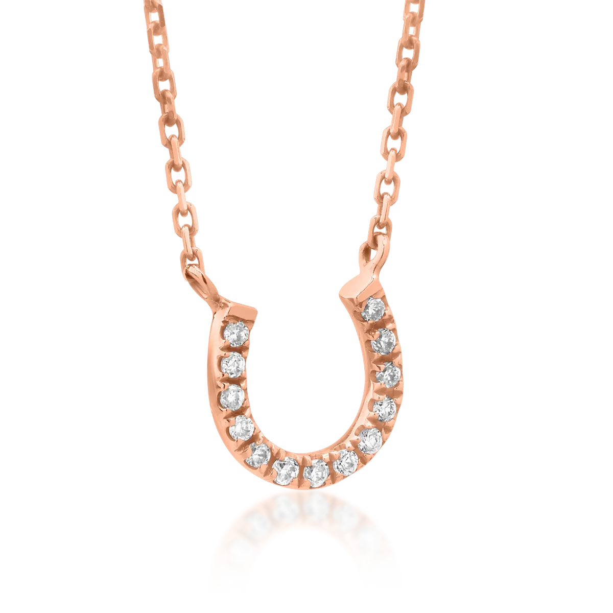 Łańcuszek z wisiorkiem z 18K różowego złota i diamenty 0.037kr