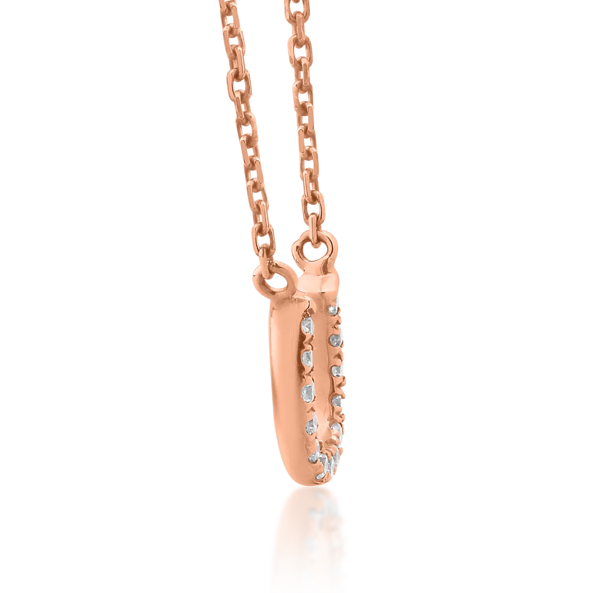 Łańcuszek z wisiorkiem z 18K różowego złota i diamenty 0.037kr