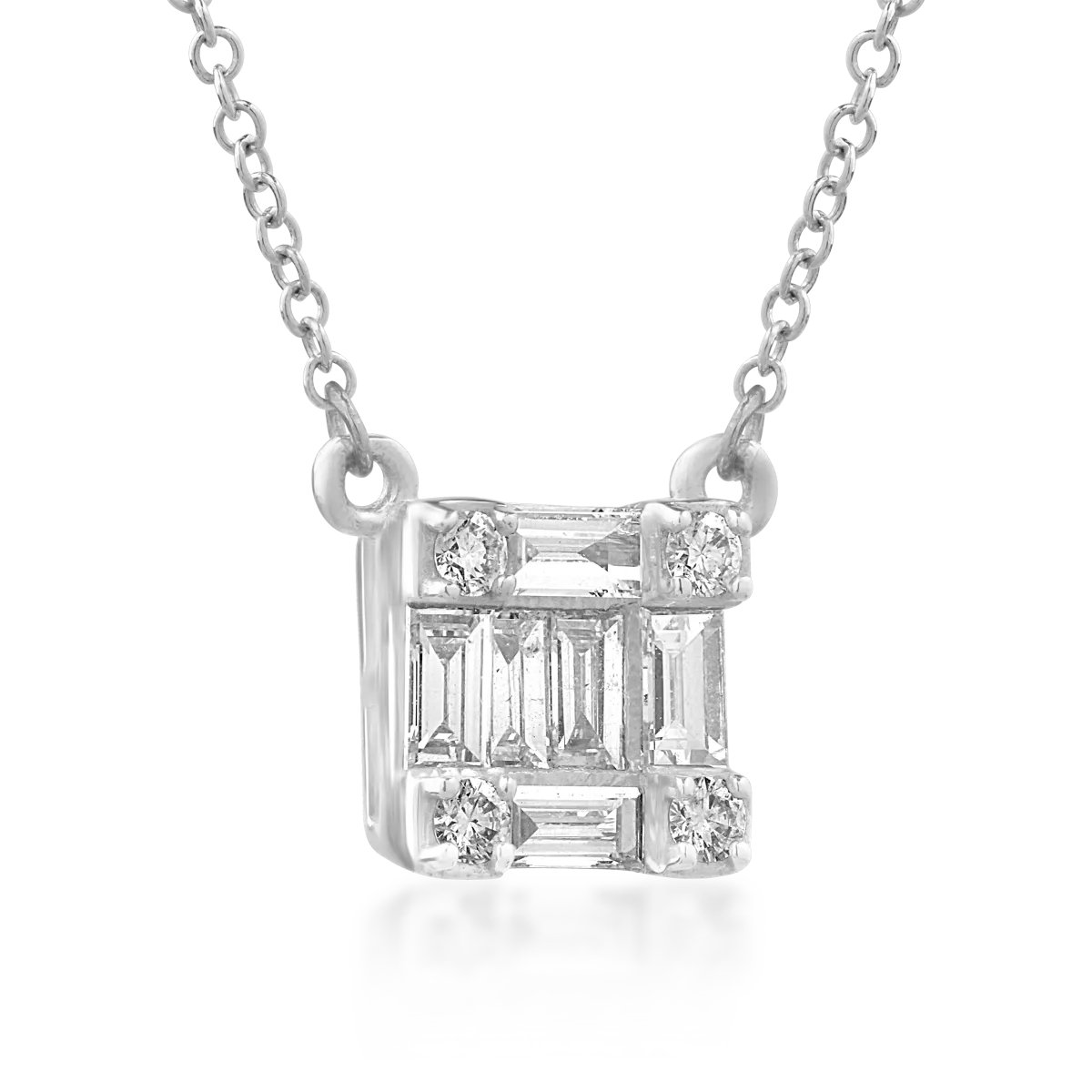 18K white gold pendant necklace with 0.291ct diamonds