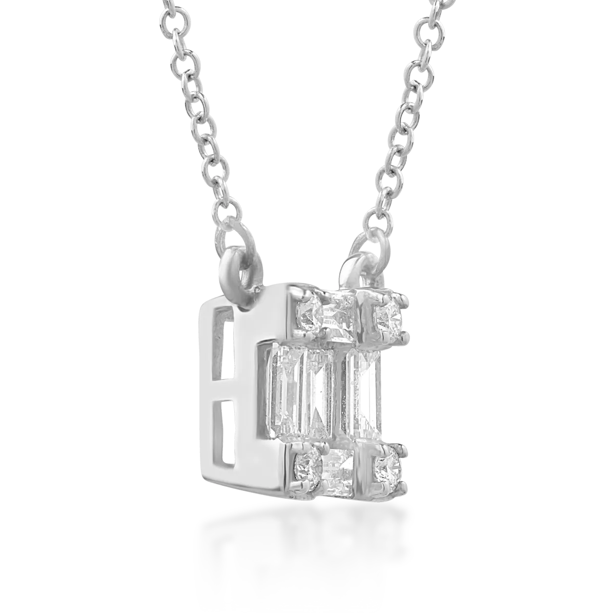 18K white gold pendant necklace with 0.291ct diamonds