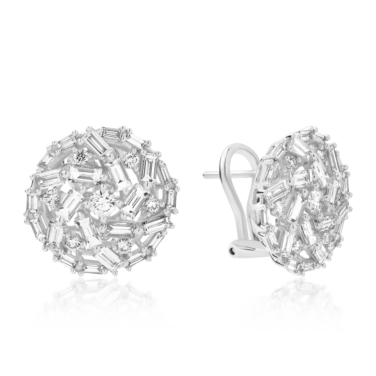 18K white gold earrings with 1.42ct diamonds