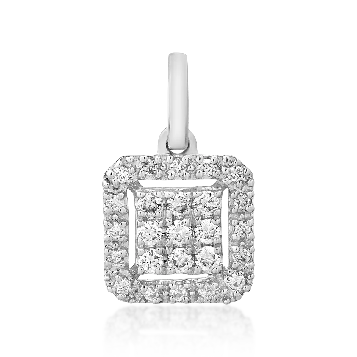 Висулка от бяло злато 18К с диаманти 0.1гкт-121342