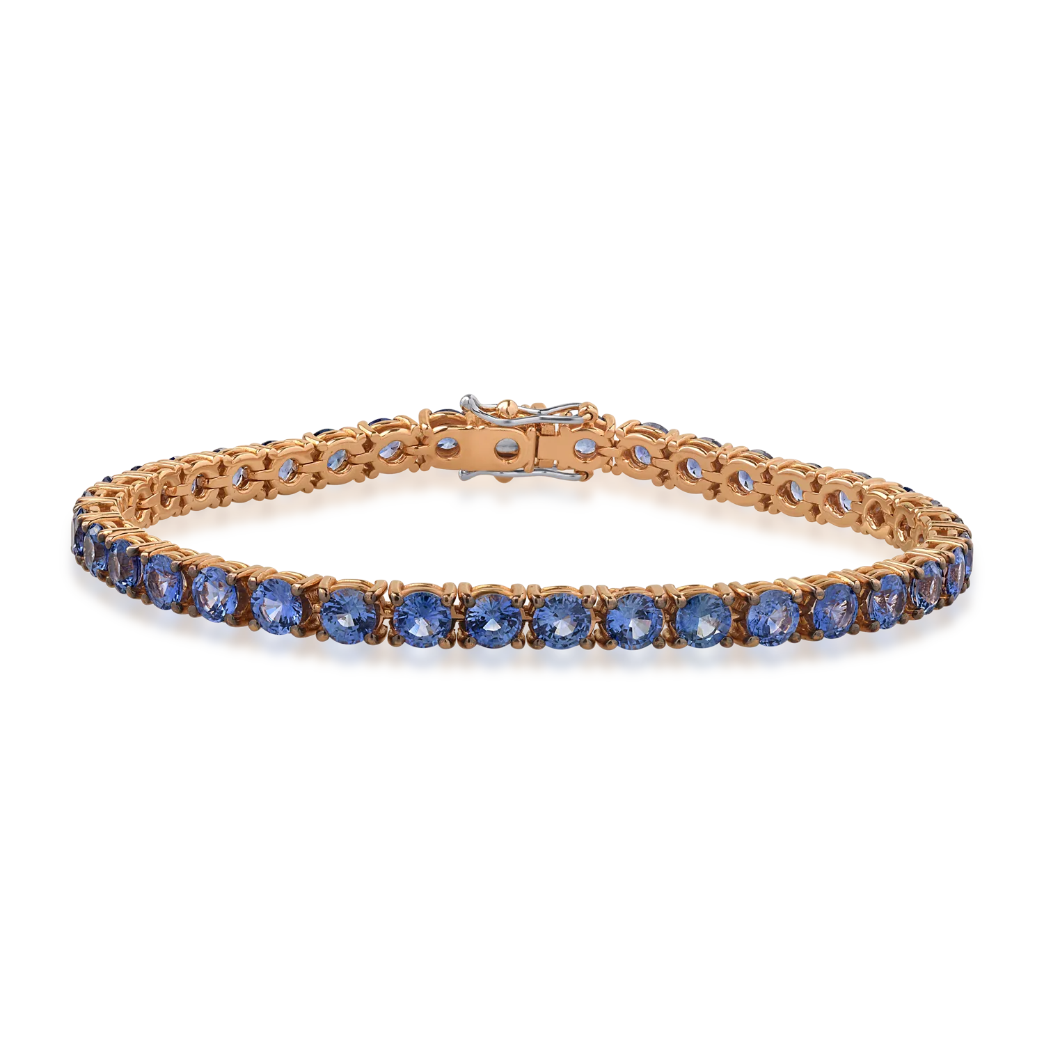 Teilor Bratara tennis din aur roz cu safire de 11.98ct