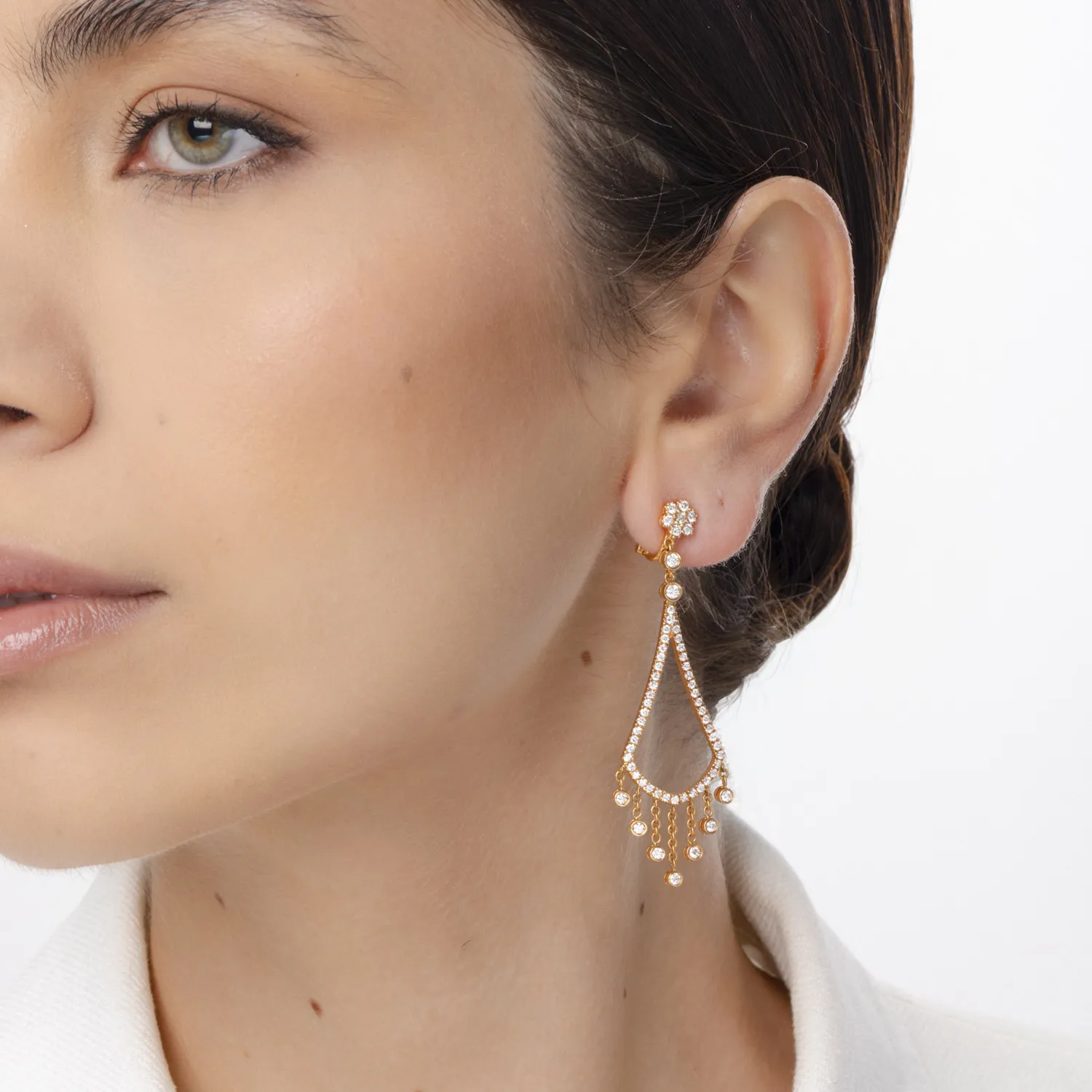 18K rose gold earrings with 1.91ct diamonds