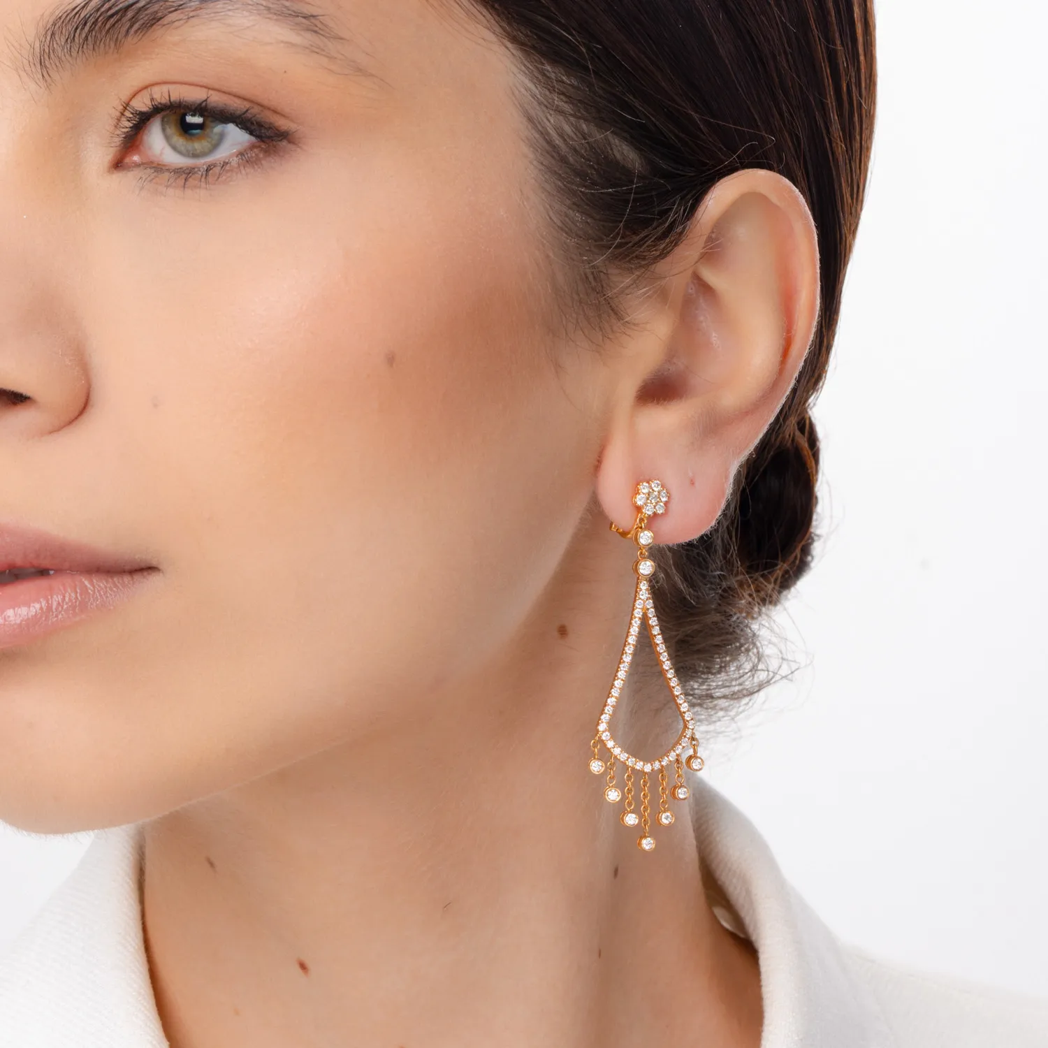 Kolczyki z 18K różowego złota z brylantami 1.91ct