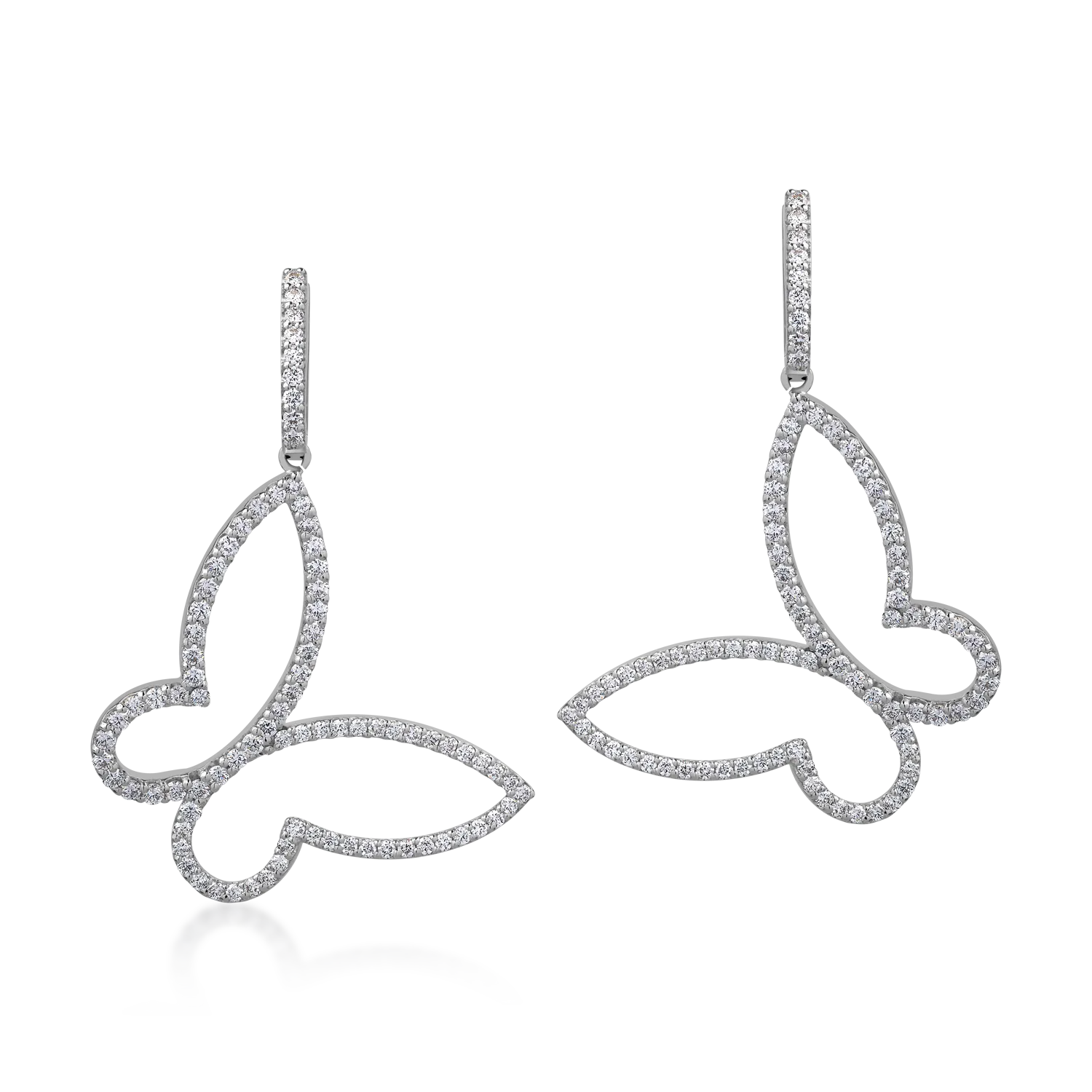 Cercei din aur alb de 18K cu diamante de 2.1ct-121656