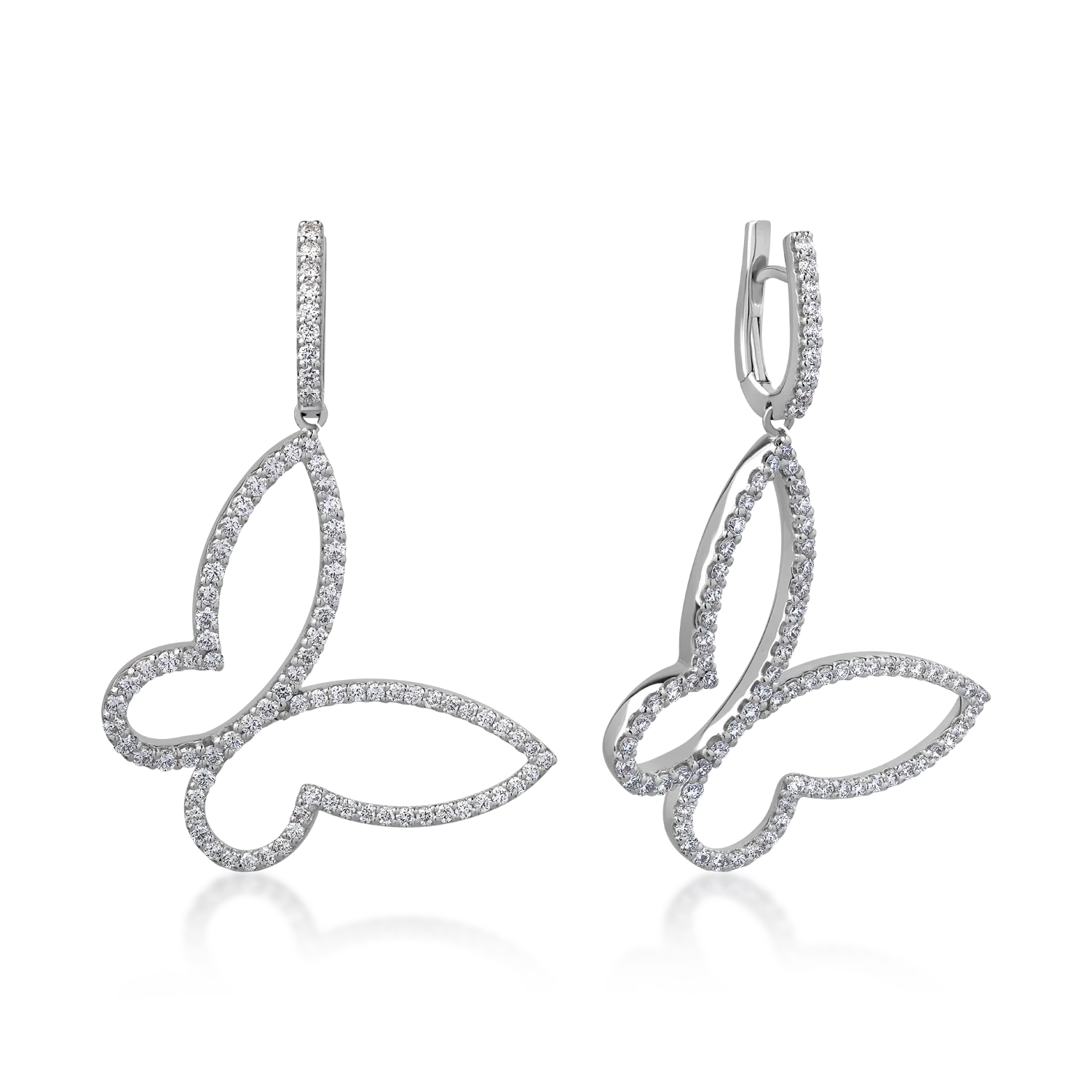 Cercei din aur alb cu diamante de 2.1ct