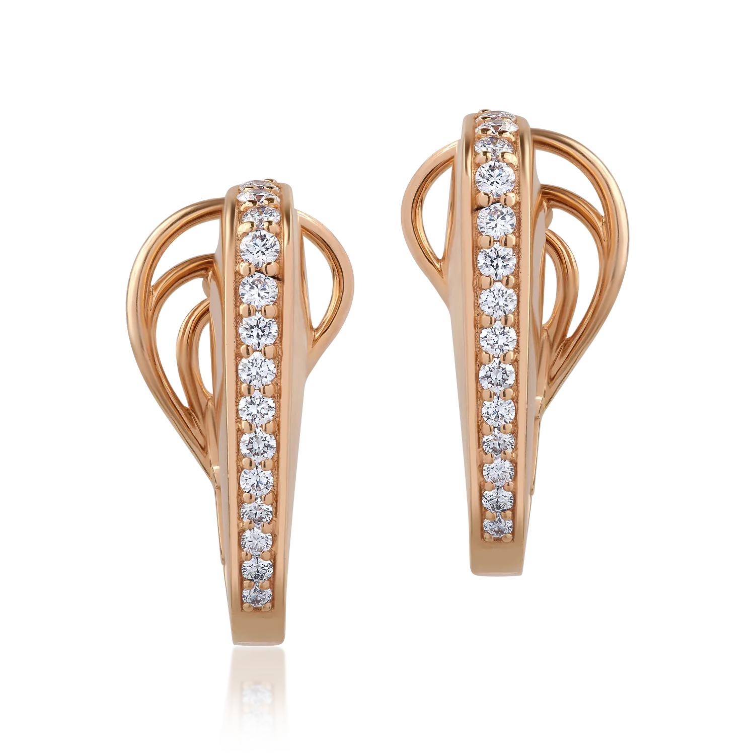 18K rose gold earrings with 0.64ct diamonds