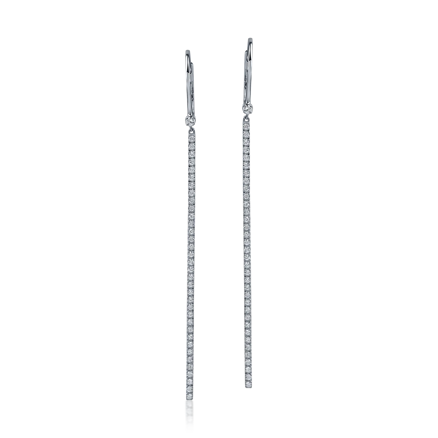 Cercei din aur alb cu diamante de 0.5ct