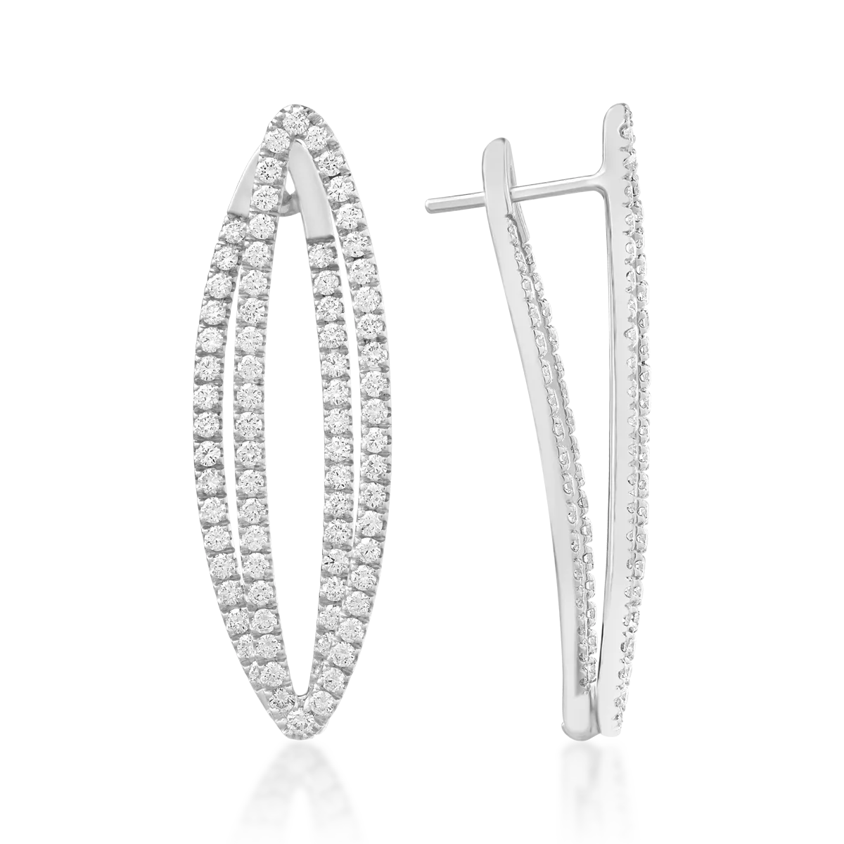 Обеци от бяло злато 18K с диаманти 2.2ct