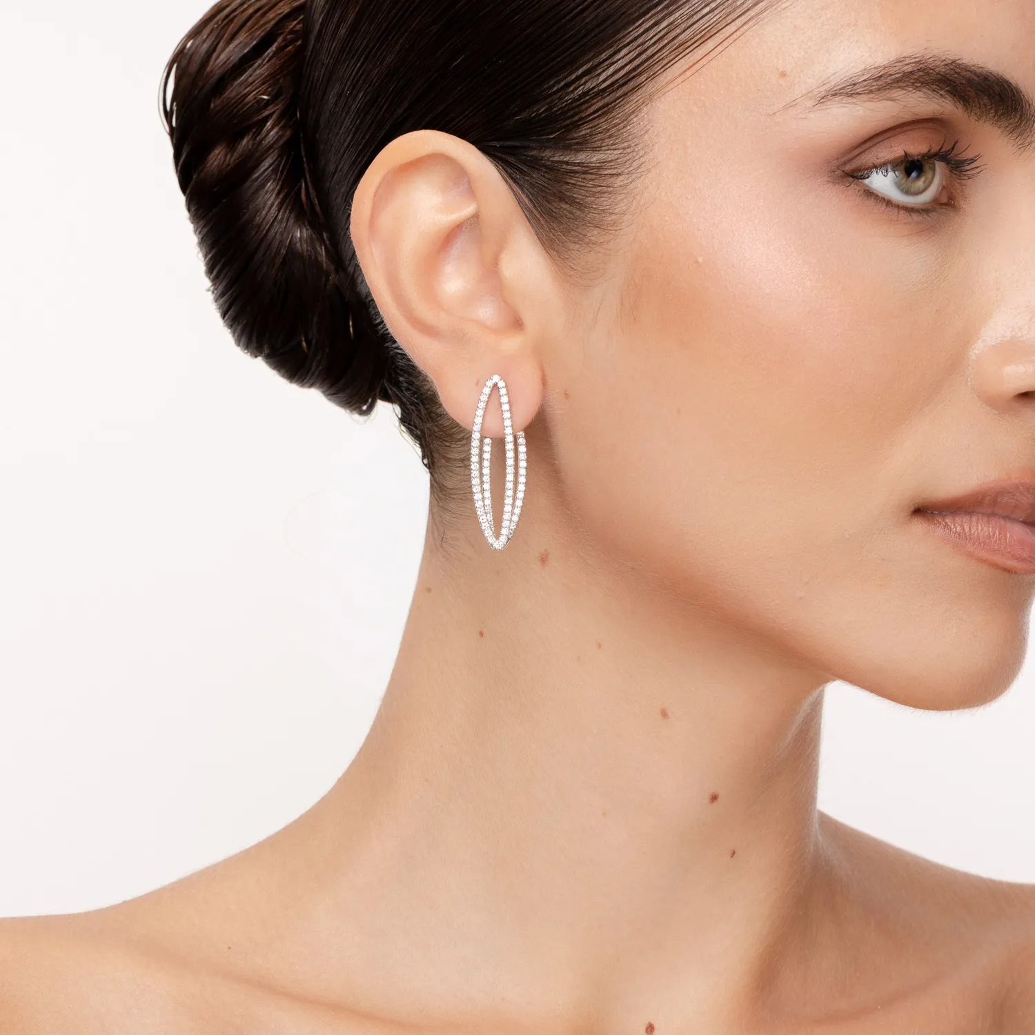 Cercei din aur alb cu diamante de 2.2ct — imaginea 5