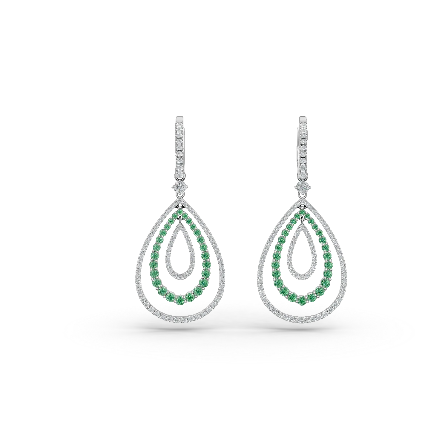 Cercei din aur alb cu pietre pretioase de 3.39ct