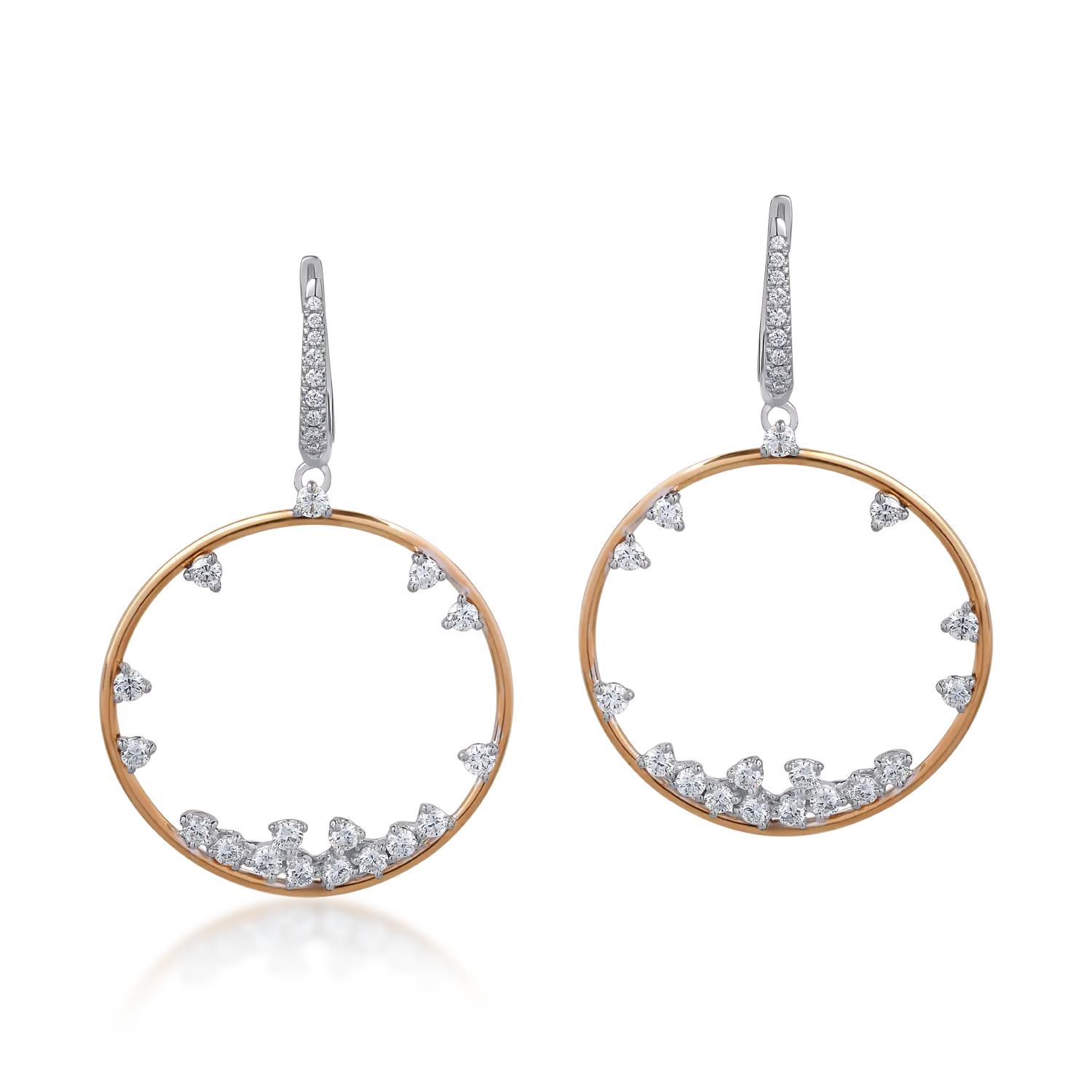 18K yellow-white gold earrings with 1.8ct diamonds