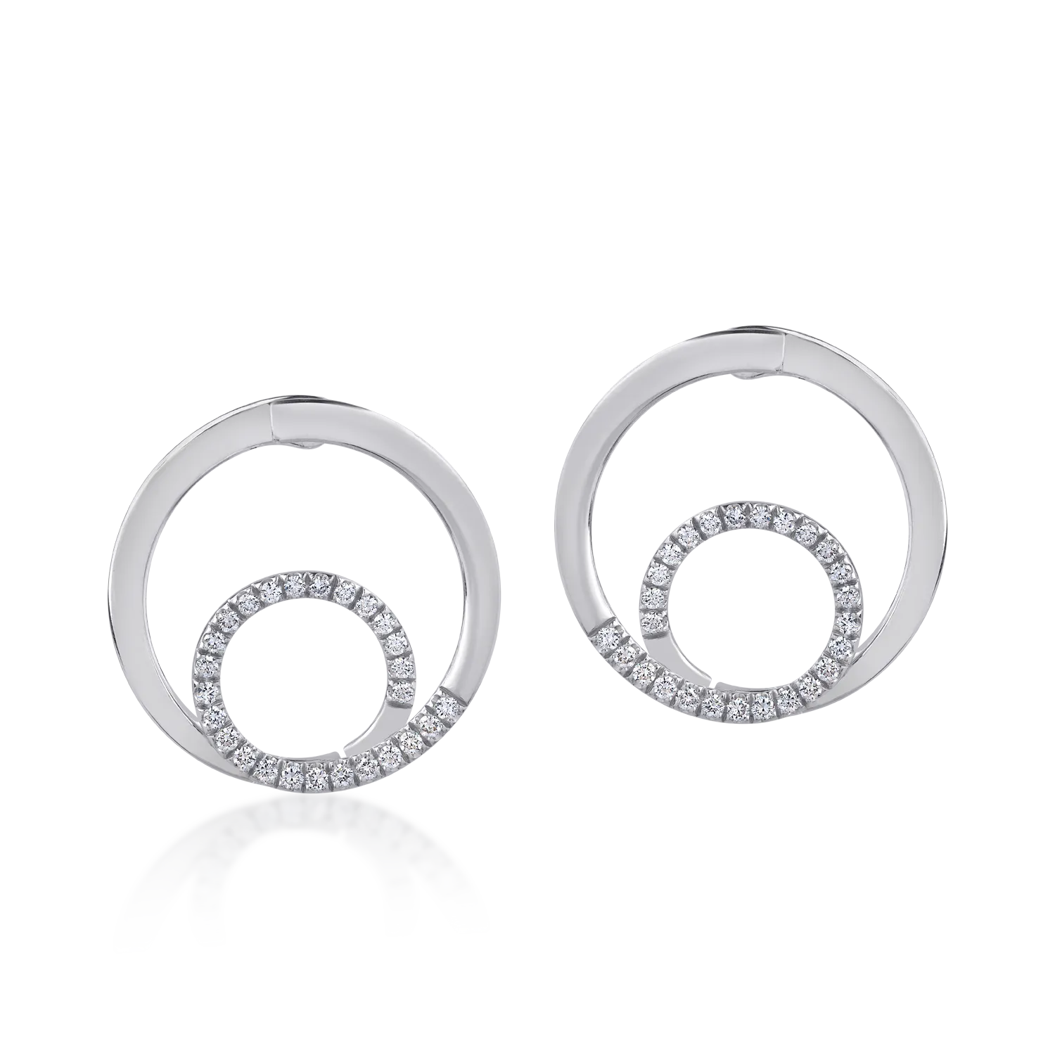 Cercei din aur alb cu diamante de 0.54ct