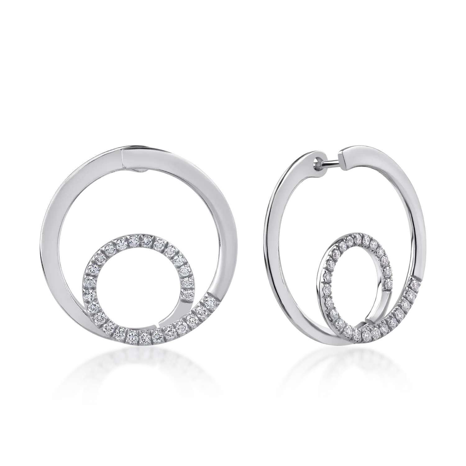 Обеци от бяло злато 18K с диаманти 0.54ct