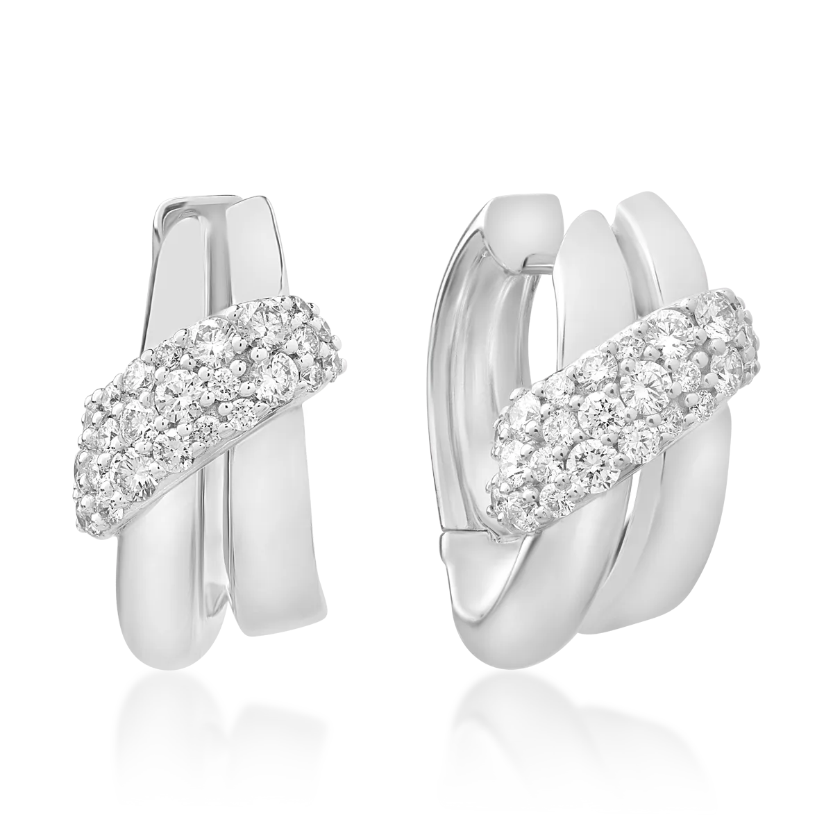 Cercei din aur alb cu diamante de 1ct