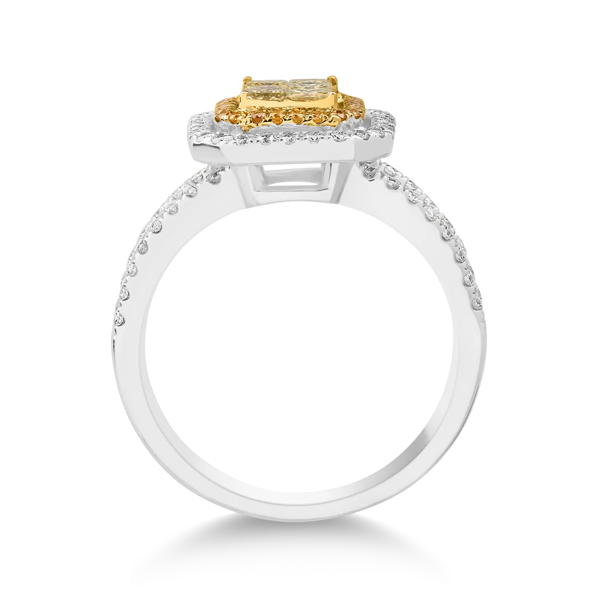 18K sárga-fehér arany gyűrű 1.15ct gyémántokkal
