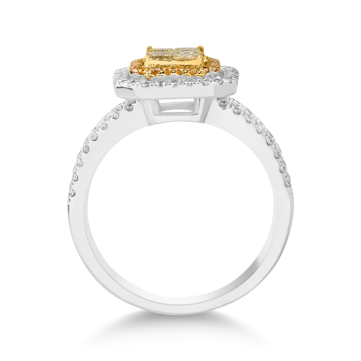 18K yellow-white gold ring with 1.15ct diamonds