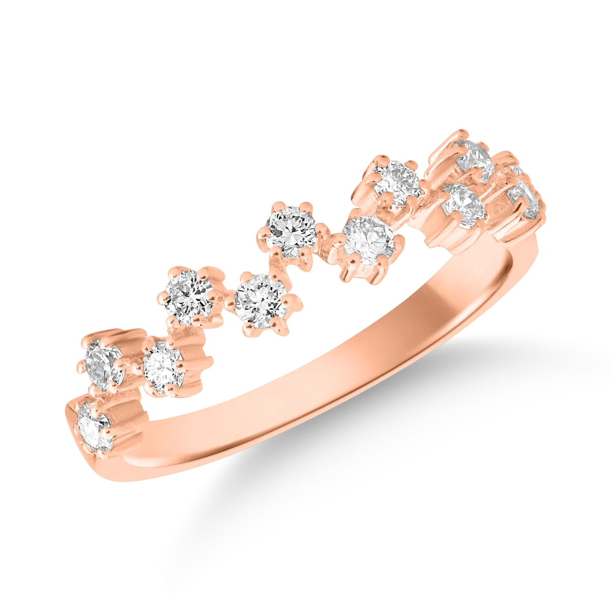 Inel din aur roz de 18K cu diamante de 0.41ct