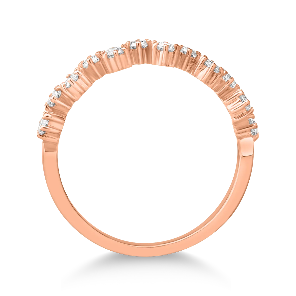 18K rózsa arany gyűrű 0.41ct gyémántokkal