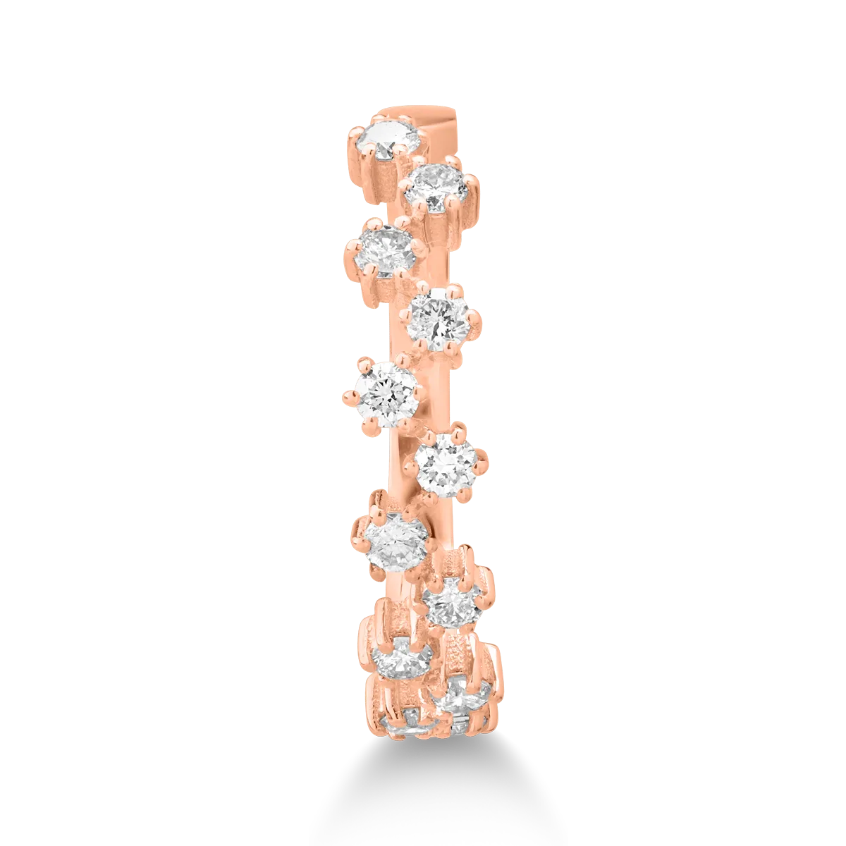 18K rózsa arany gyűrű 0.41ct gyémántokkal