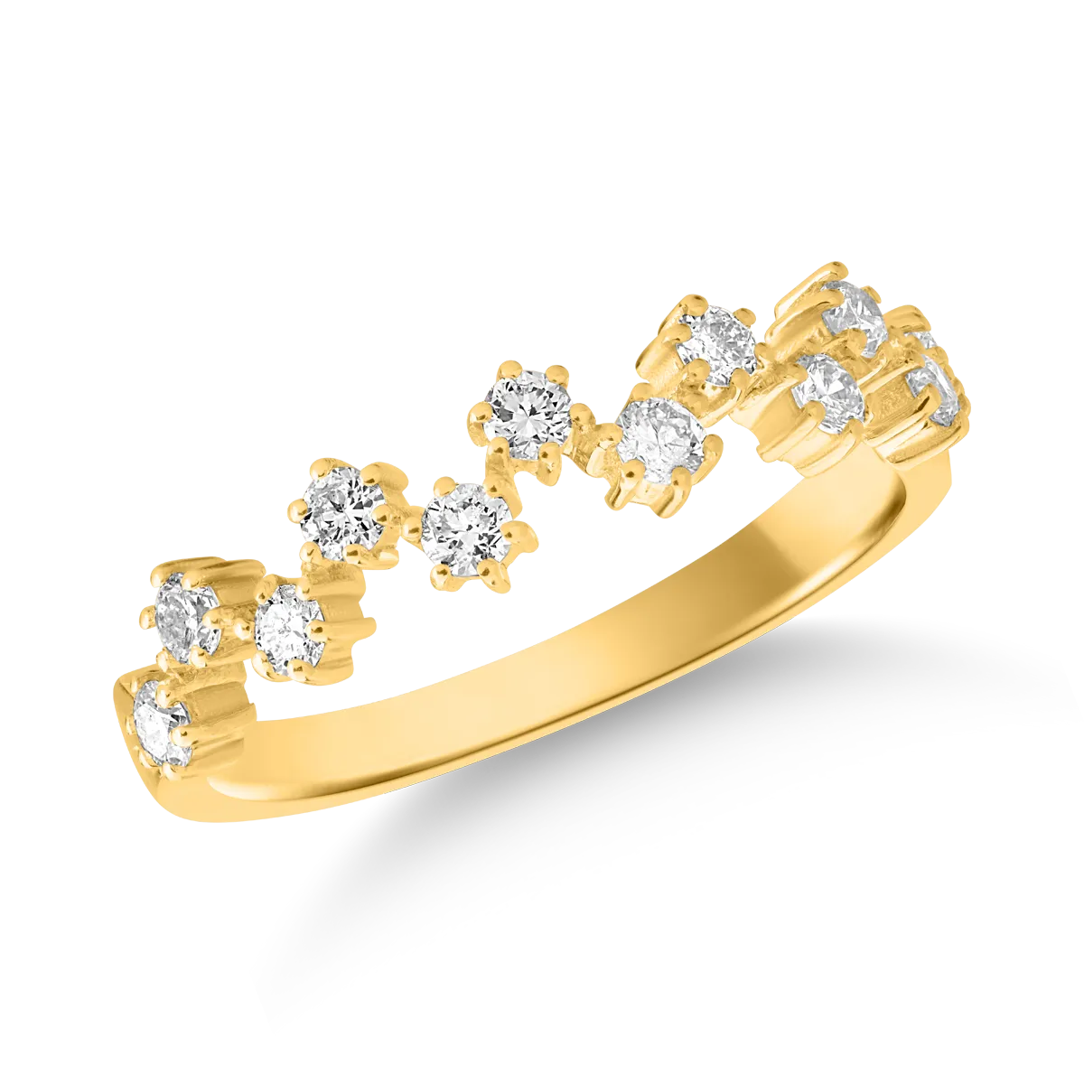Пръстен от 18K жълто злато с 0,41ct диаманти-121774