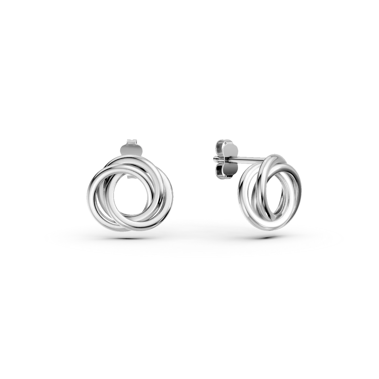 Обеци от бяло злато 14K