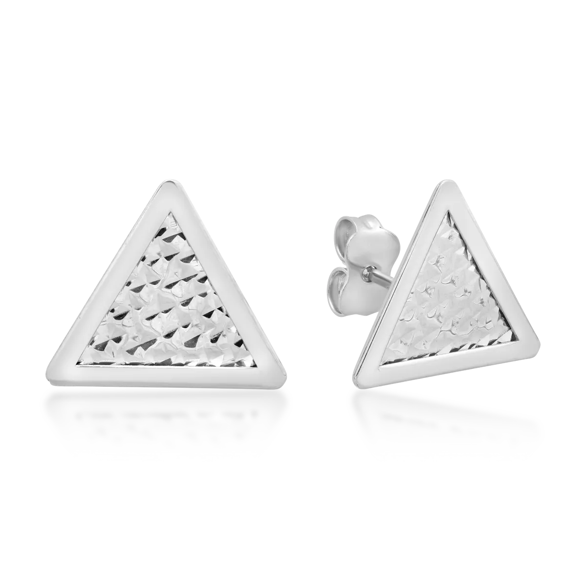 Cercei geometrici din aur alb