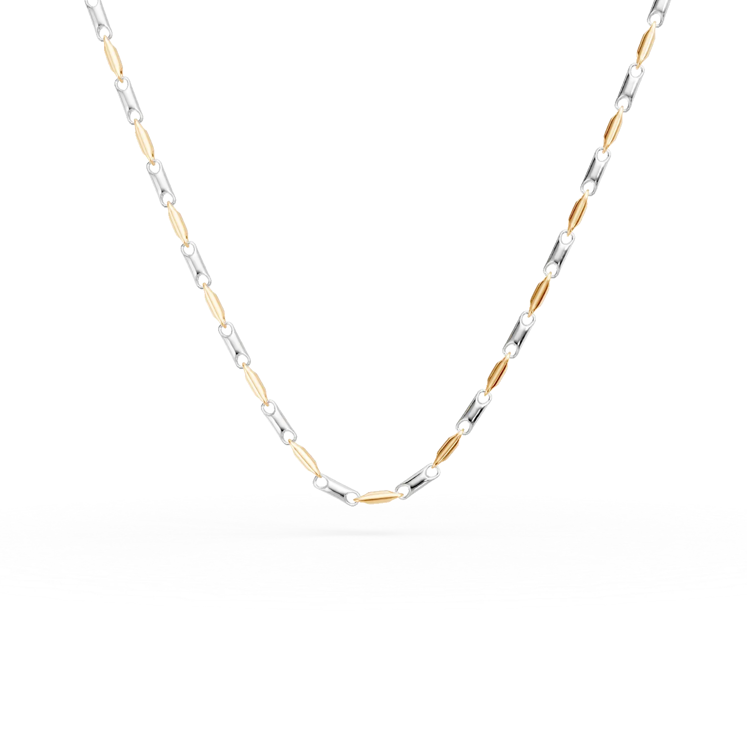 White-yellow gold necklace