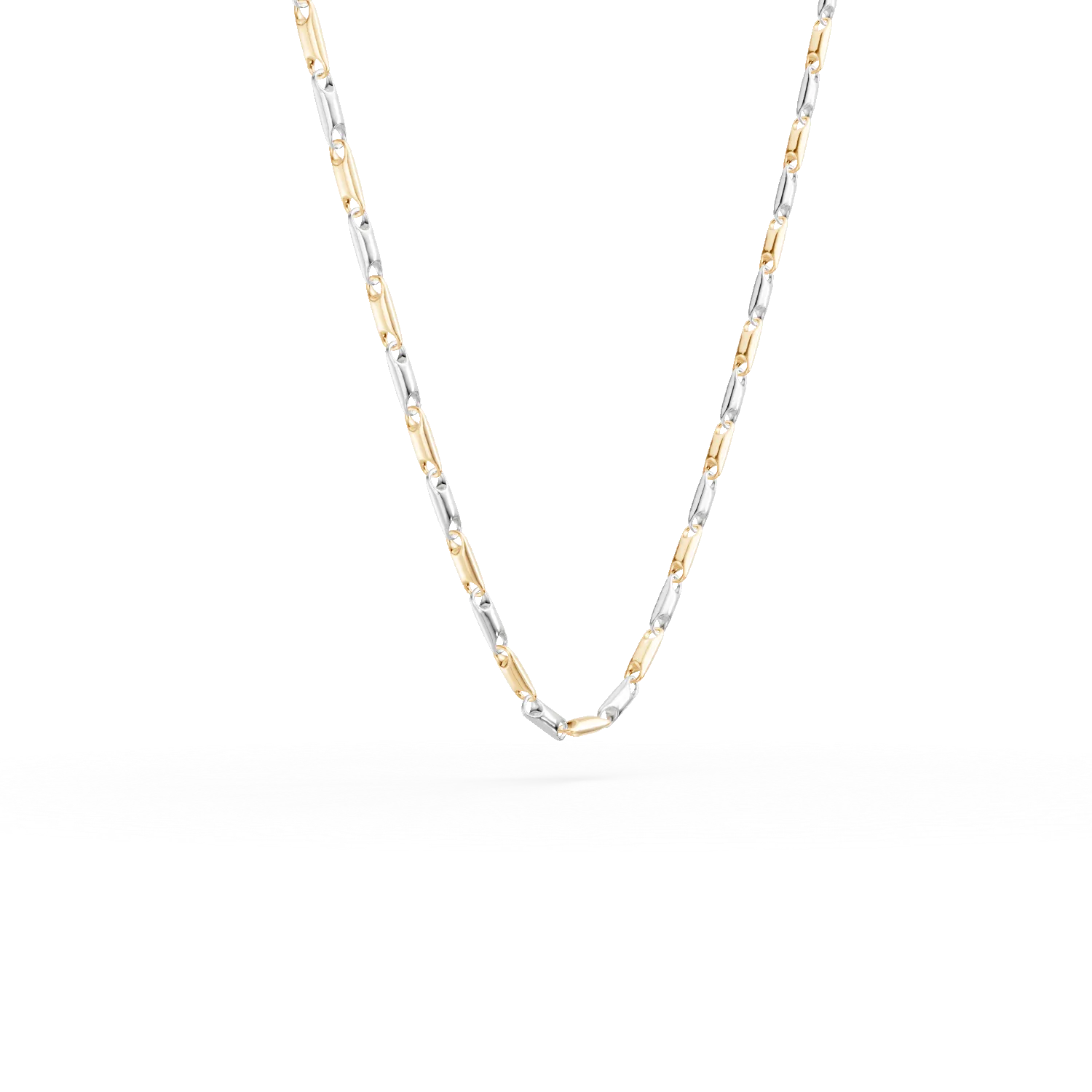 White-yellow gold necklace