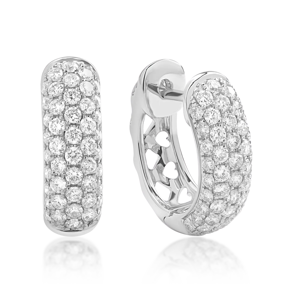 Cercei din aur alb cu diamante de 0.7ct