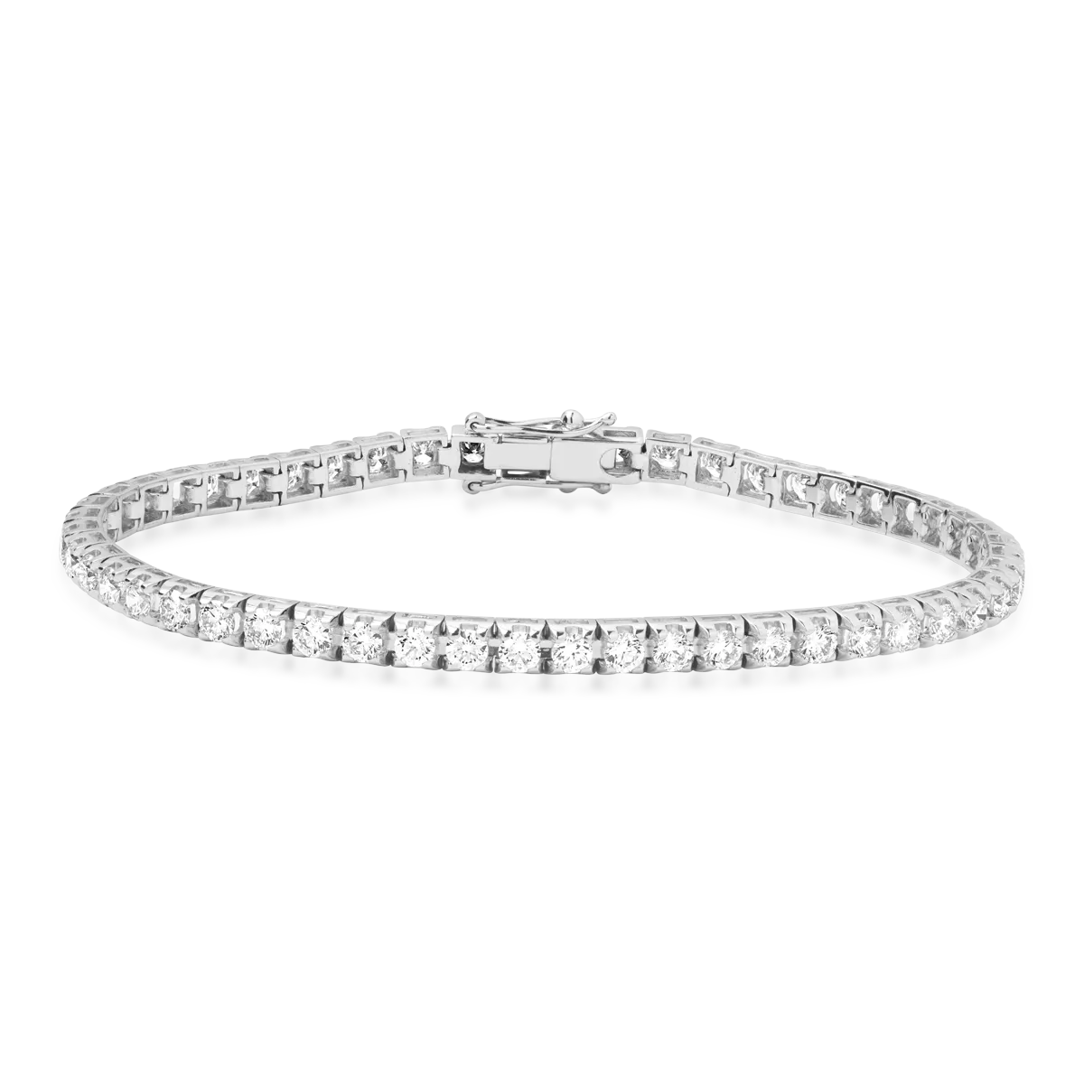 18K white gold tennis bracelet with diamonds of 4.65ct