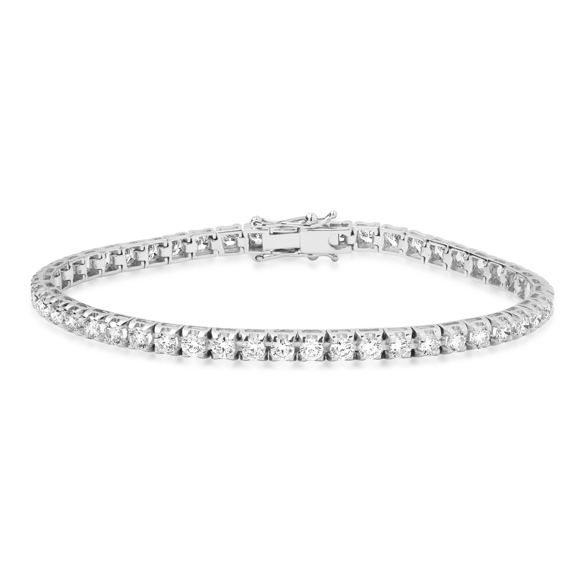 18K white gold tennis bracelet with diamonds of 4.4ct