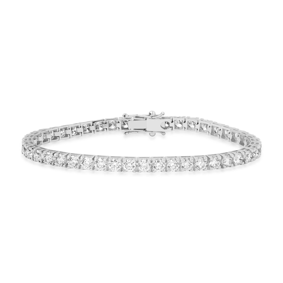 18K white gold tennis bracelet with diamonds of 7.8ct