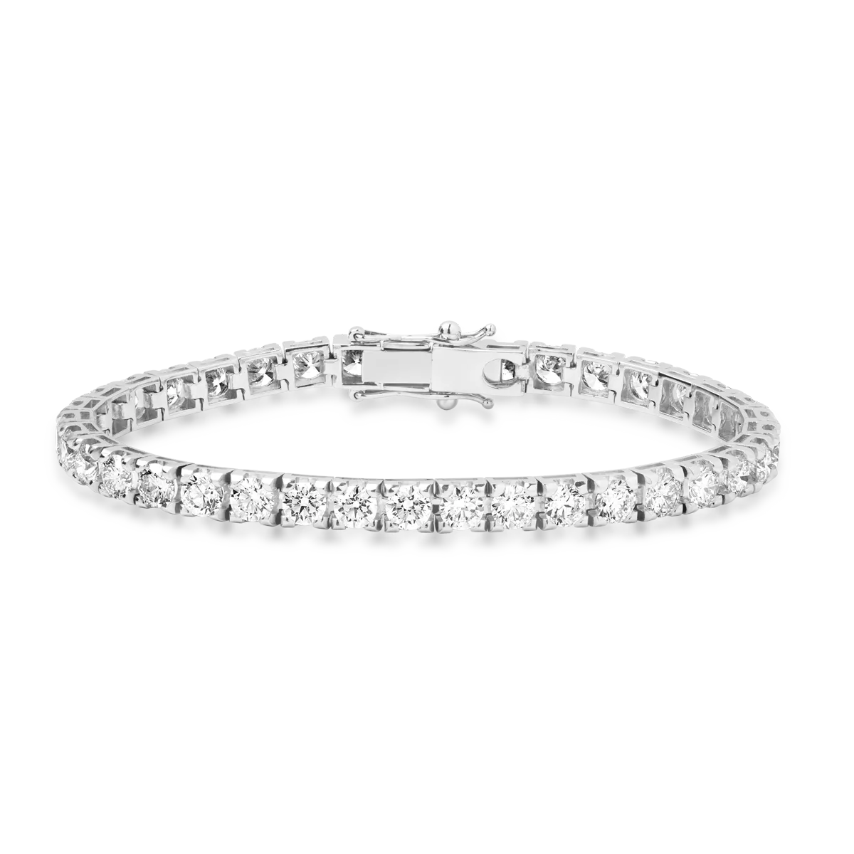 Bratara tennis din aur alb de 18K cu diamante de 9.25ct