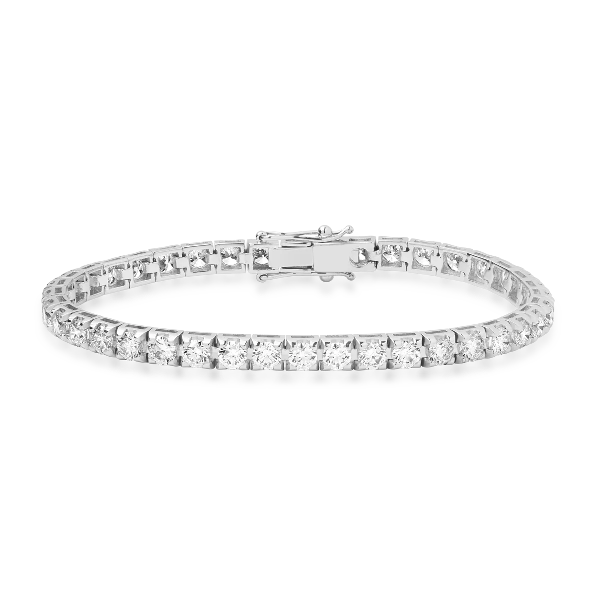 18K white gold tennis bracelet with diamonds of 6.5ct