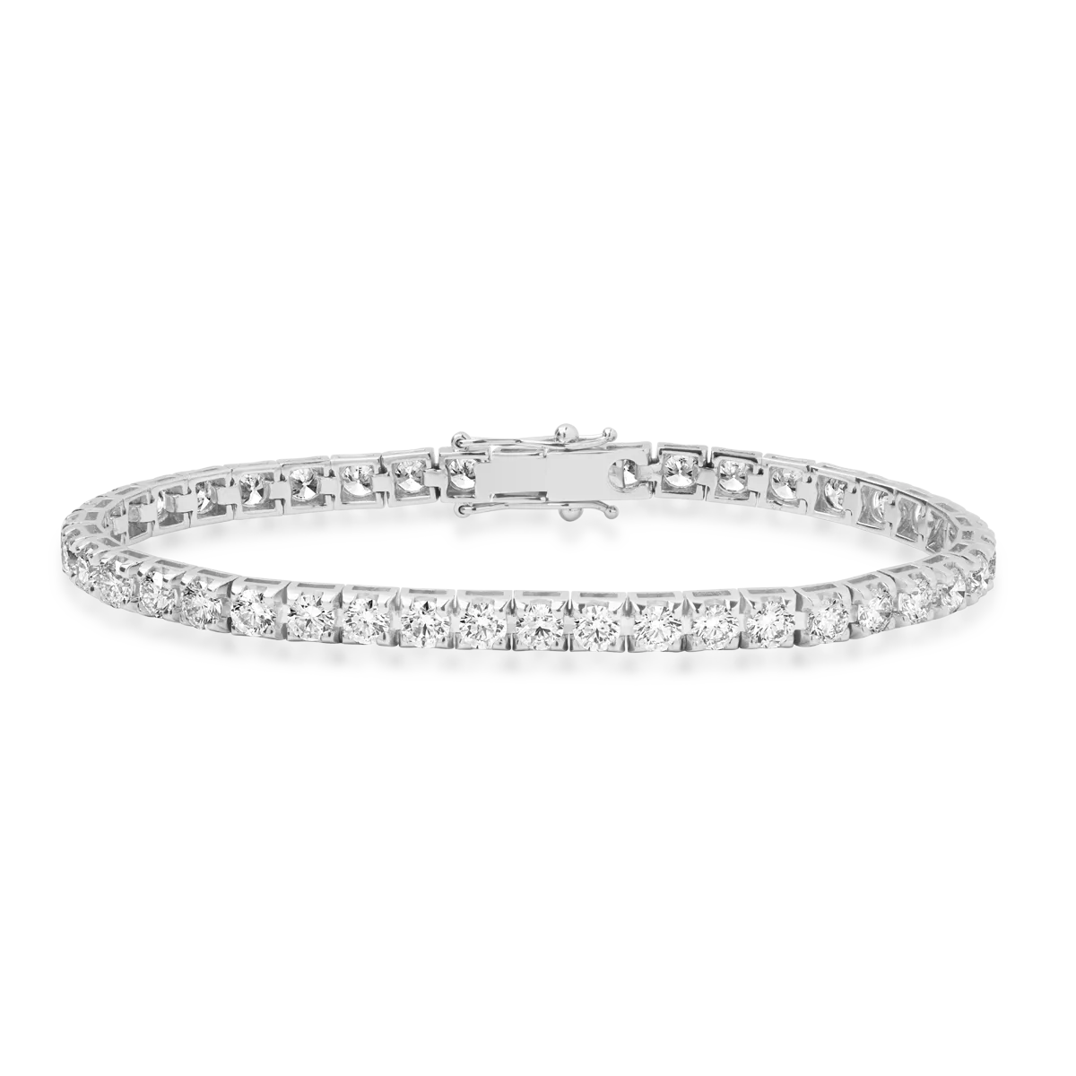 Bratara tennis din aur alb cu diamante de 6.5ct