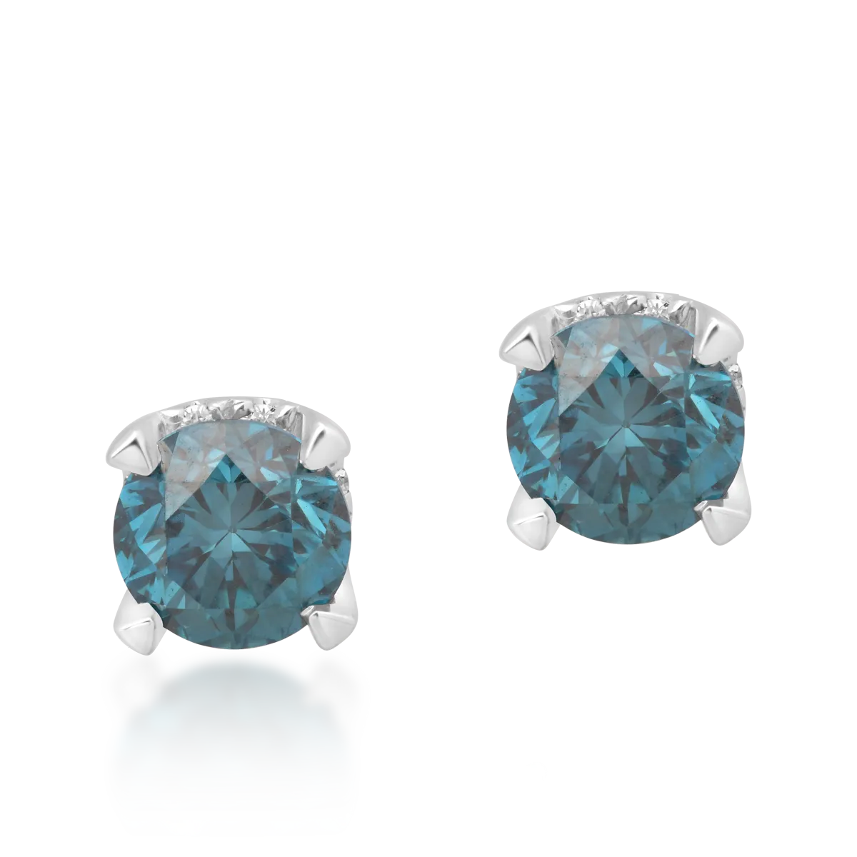 Обеци от 18K бяло злато със сини диаманти 0.6ct и бели диаманти 0.08ct-122141