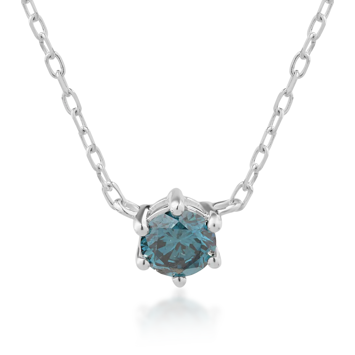 18K white gold pendant necklace with blue diamonds of 0.31ct