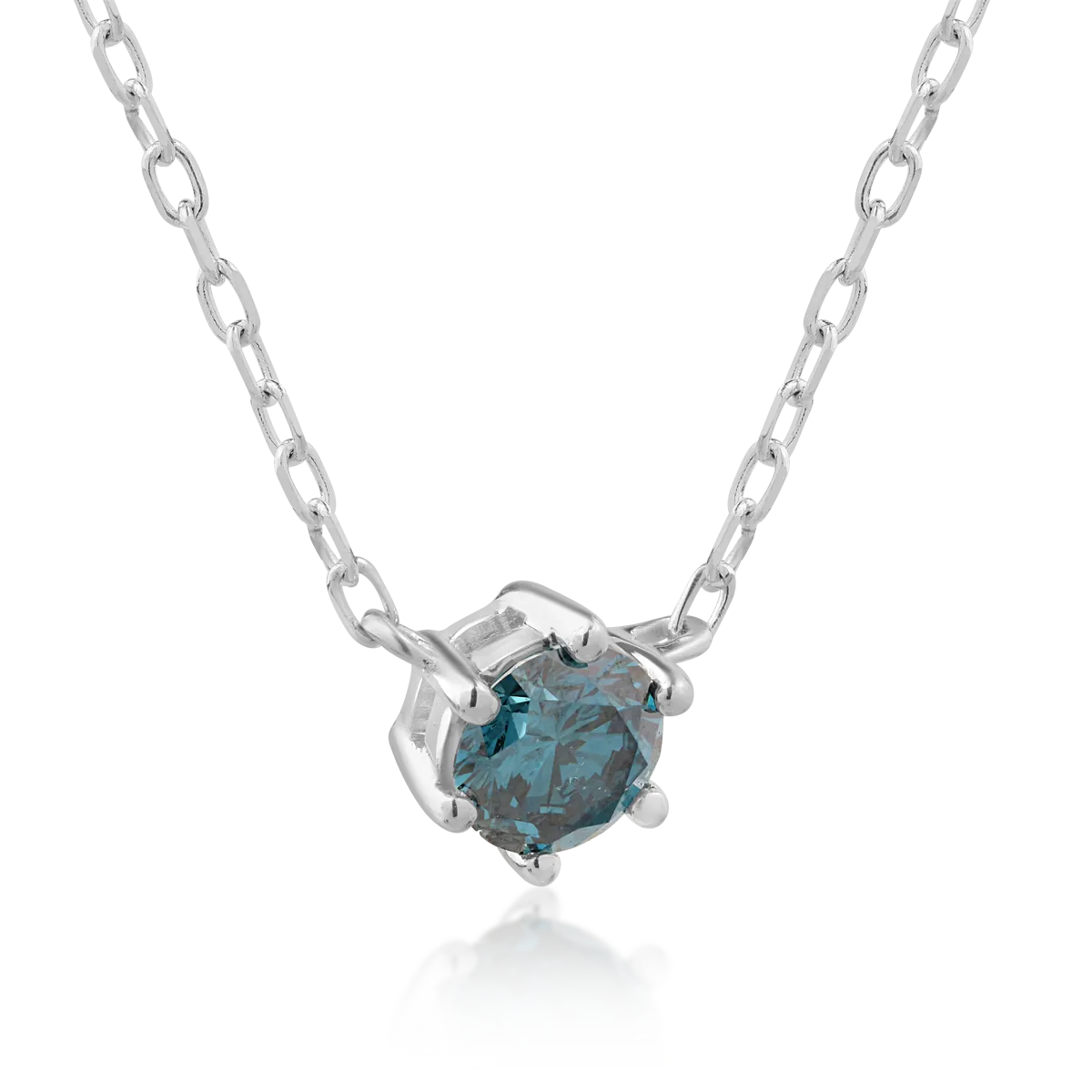 18K white gold pendant necklace with blue diamonds of 0.31ct