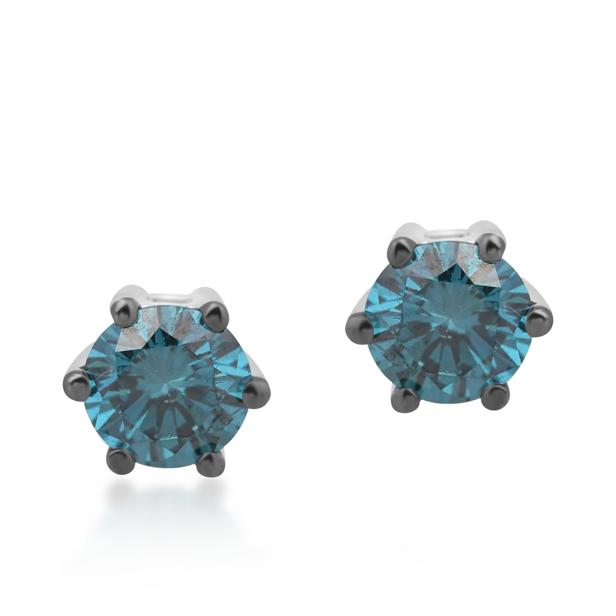Teilor Cercei din aur alb cu diamante albastre de 0.6ct